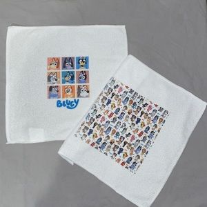 Set of two Bluey microfiber hand towels.